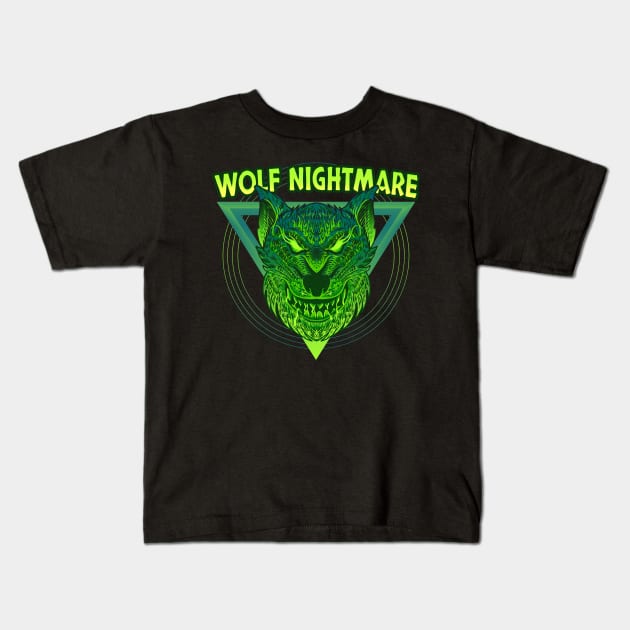 Wolf Nightmare Kids T-Shirt by sakaapti